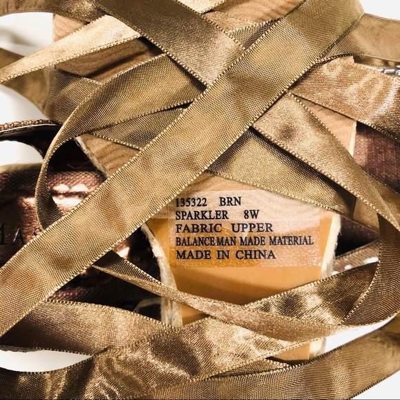 🆕 NWT Sparkler Satin-Laced Espadrilles, in Brown - Picture 4 of 8